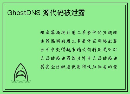 GhostDNS 源代码被泄露 