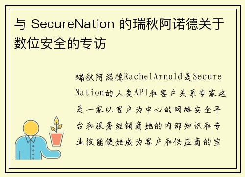 与 SecureNation 的瑞秋阿诺德关于数位安全的专访